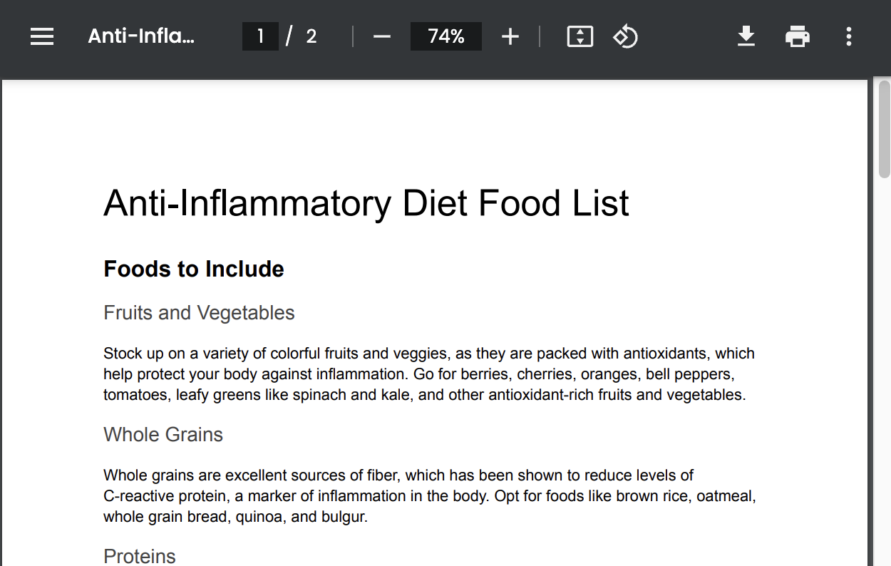 Download the printable Anti-Inflammatory Diet Food List PDF